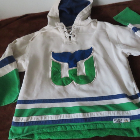OLD TIME HOCKEY HARTFORD WHALERS NATURAL LACER HEAVYWEIGHT PULLOVER HOODIE XL - Picture 1 of 8